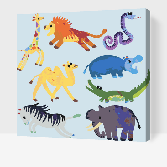 Paint by number - Søde dyr