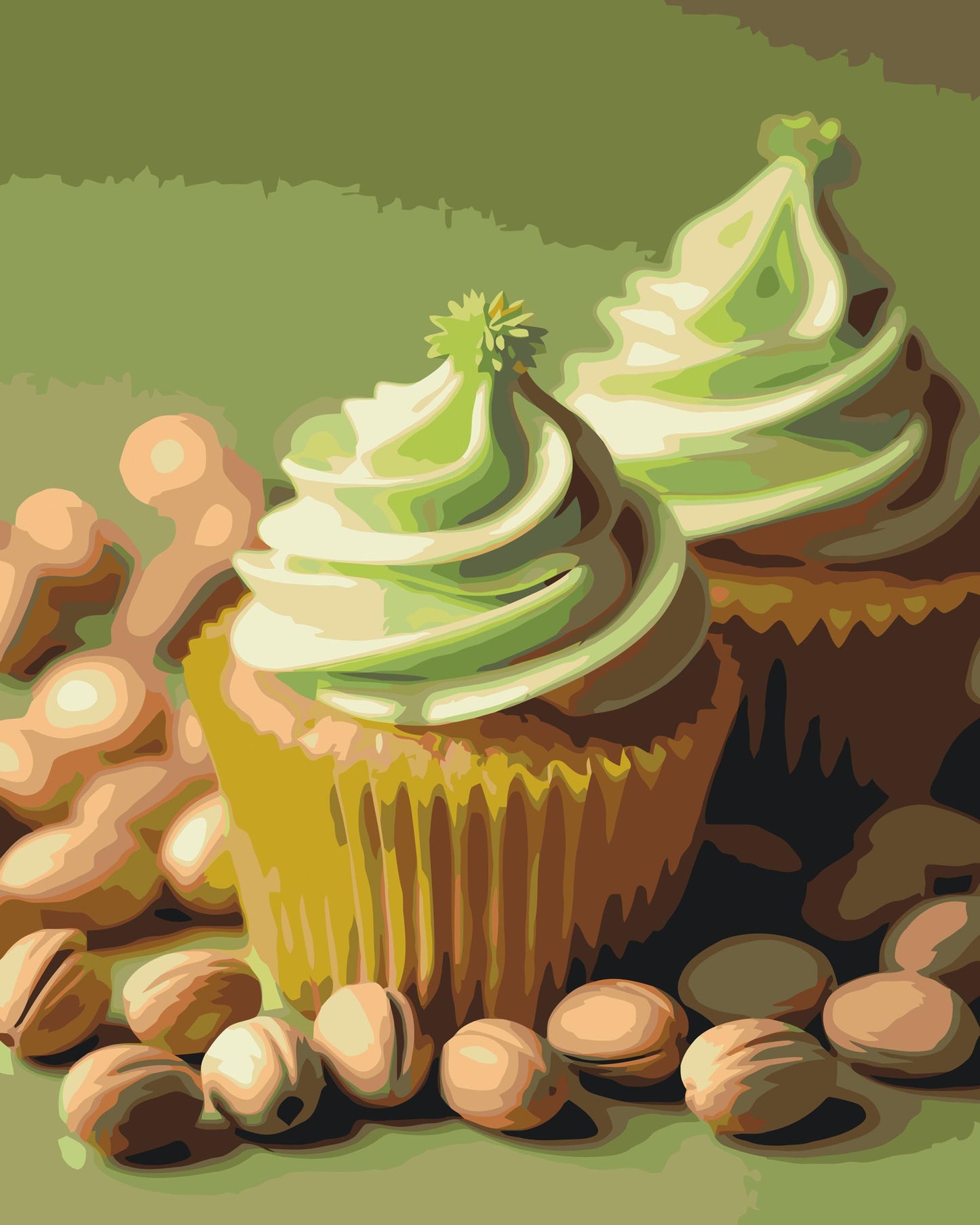 Paint by number - Dubai chokoladecupcakes