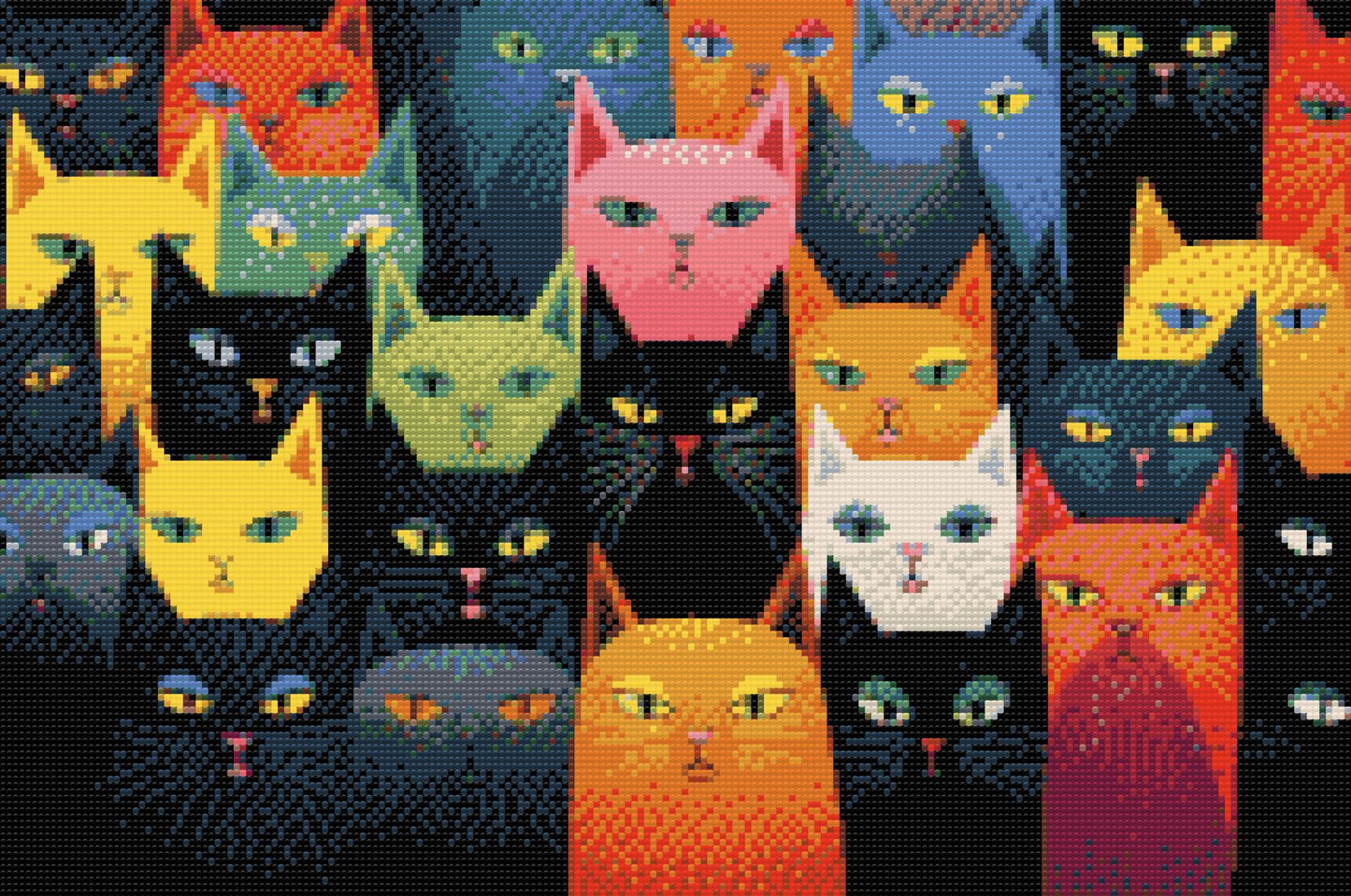 Diamond Paint - Katte, uanset hvor man kigger