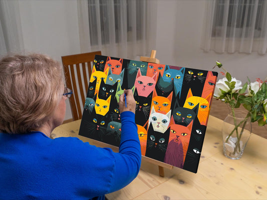 Paint by number - Katte, uanset hvor man kigger