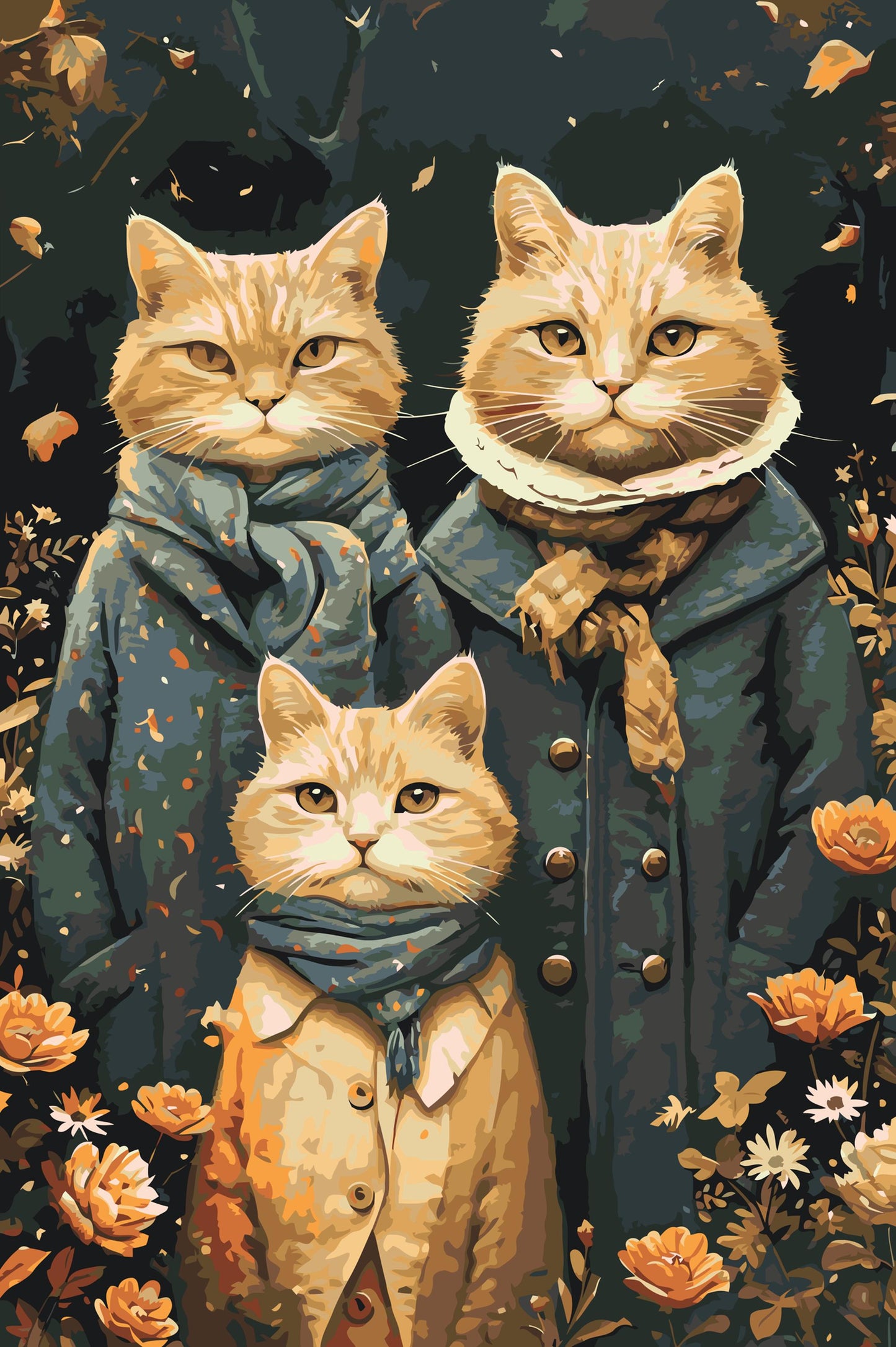 Paint by number - Kattefamilie