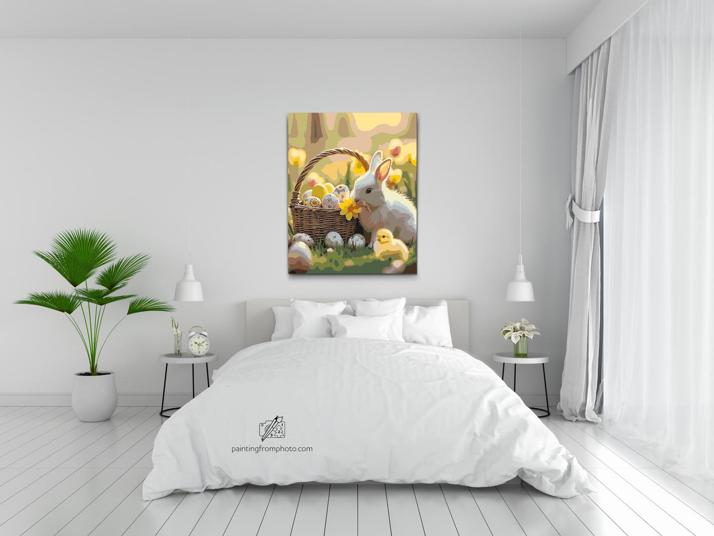 Paint by number - Påskekurv og kanin