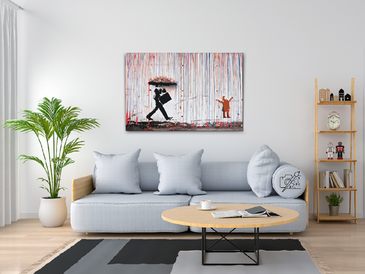 Paint by number - Banksy - Farverig regn