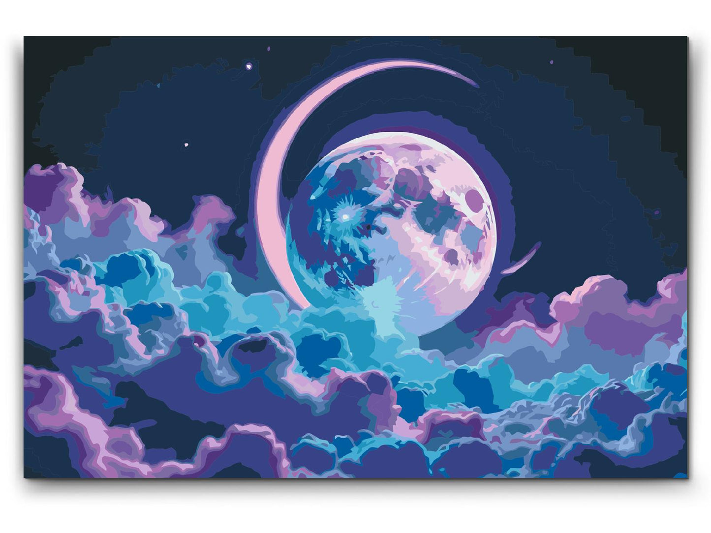 Paint by number - Surrealistisk lillablå planet