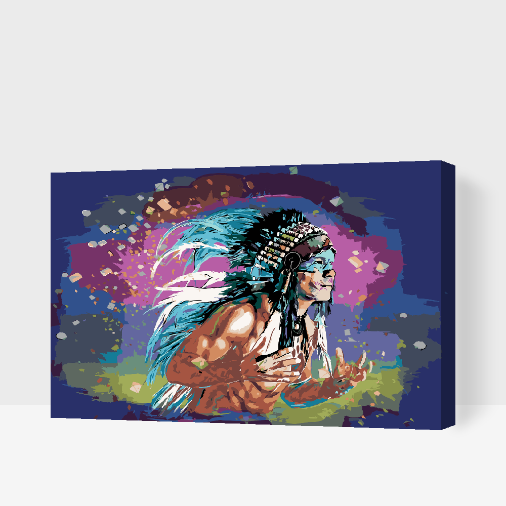 Paint by number - Farvet indianer
