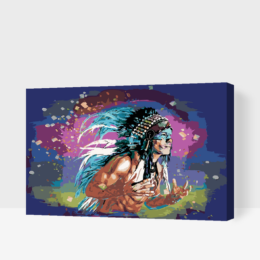 Paint by number - Farvet indianer