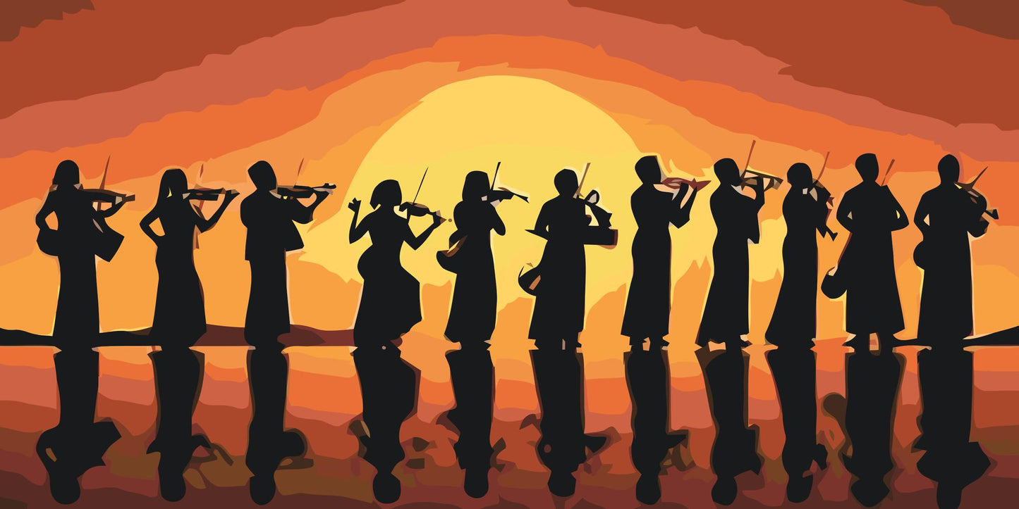 Paint by number - Musikernes silhuet