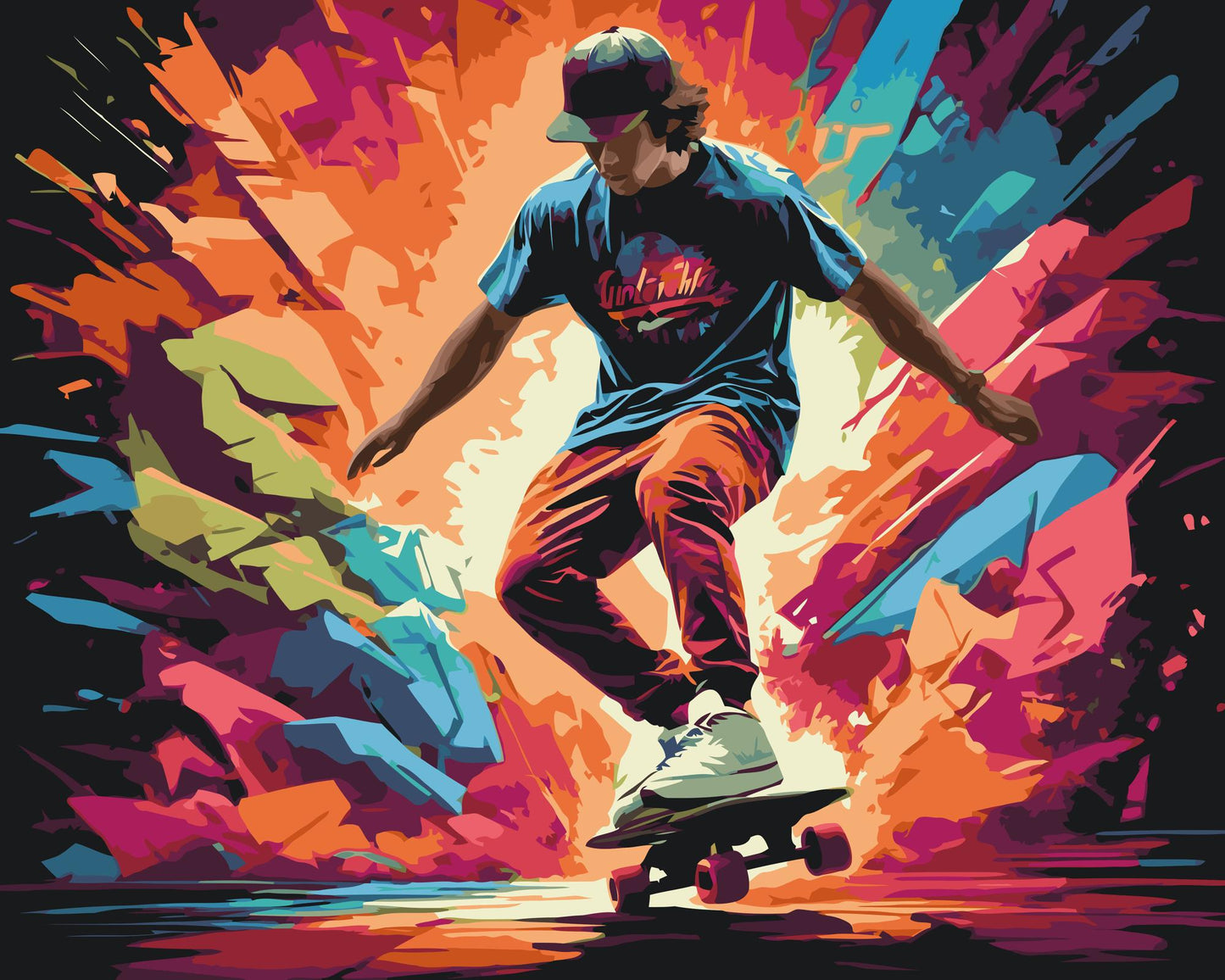 Paint by number - Skateboarder