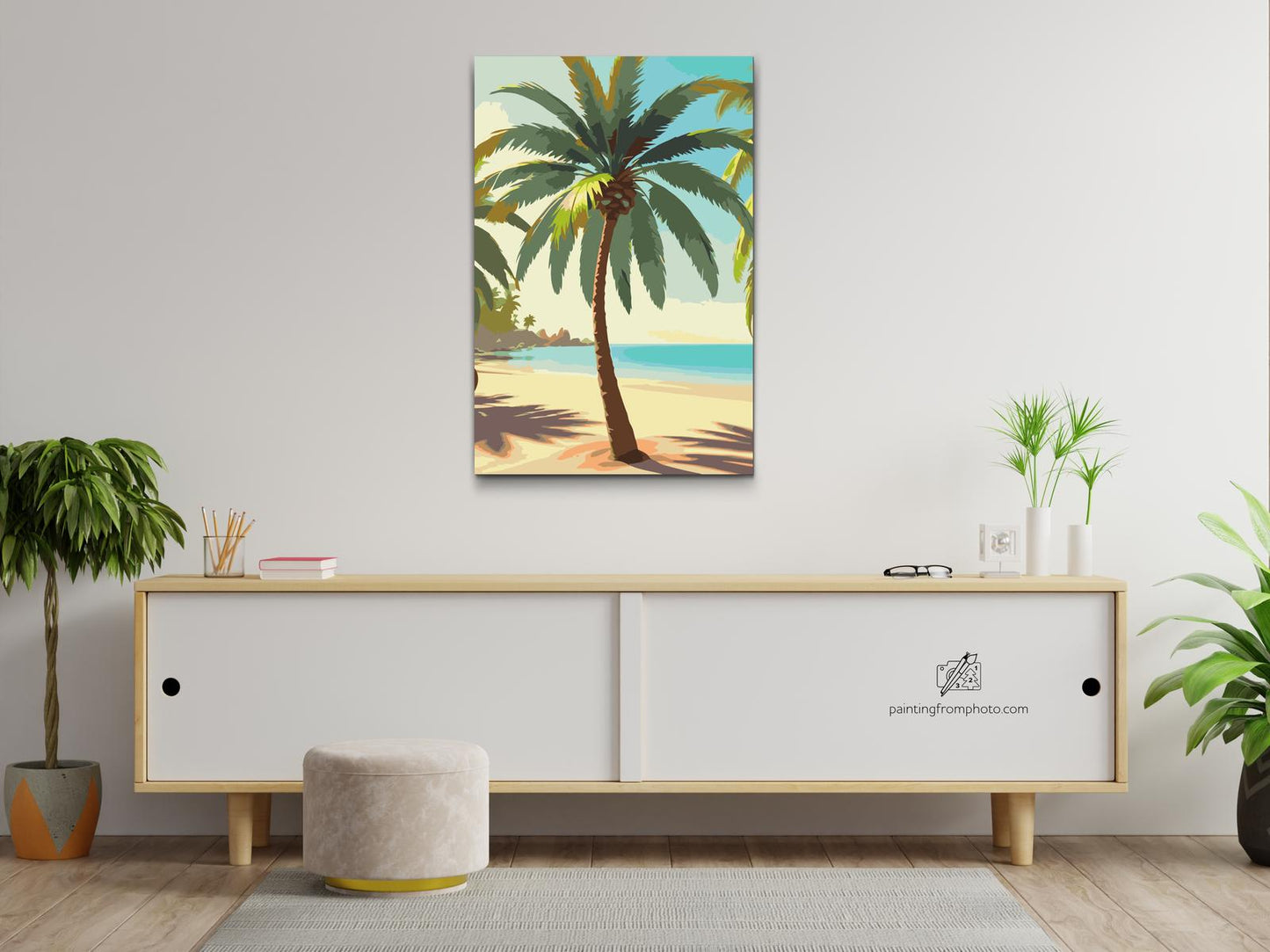 Paint by number - Palme på stranden