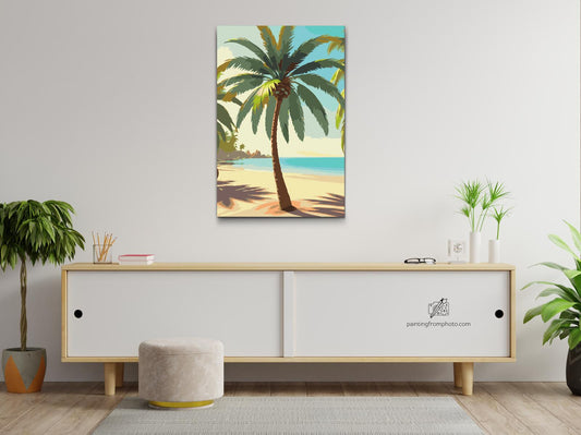 Paint by number - Palme på stranden