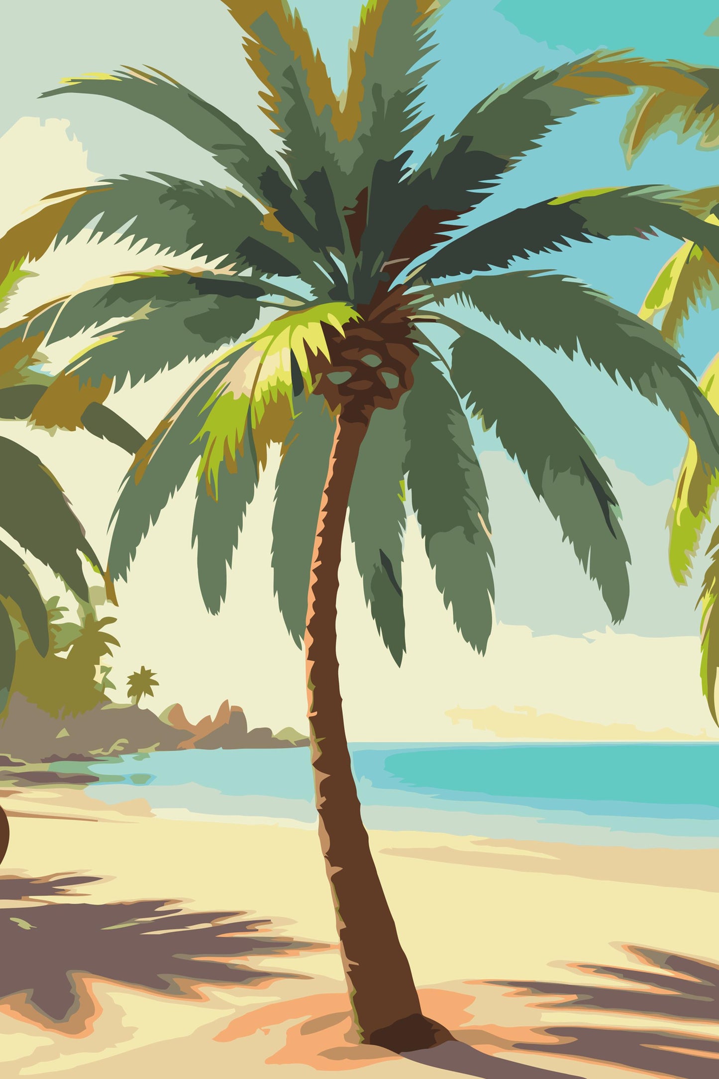 Paint by number - Palme på stranden