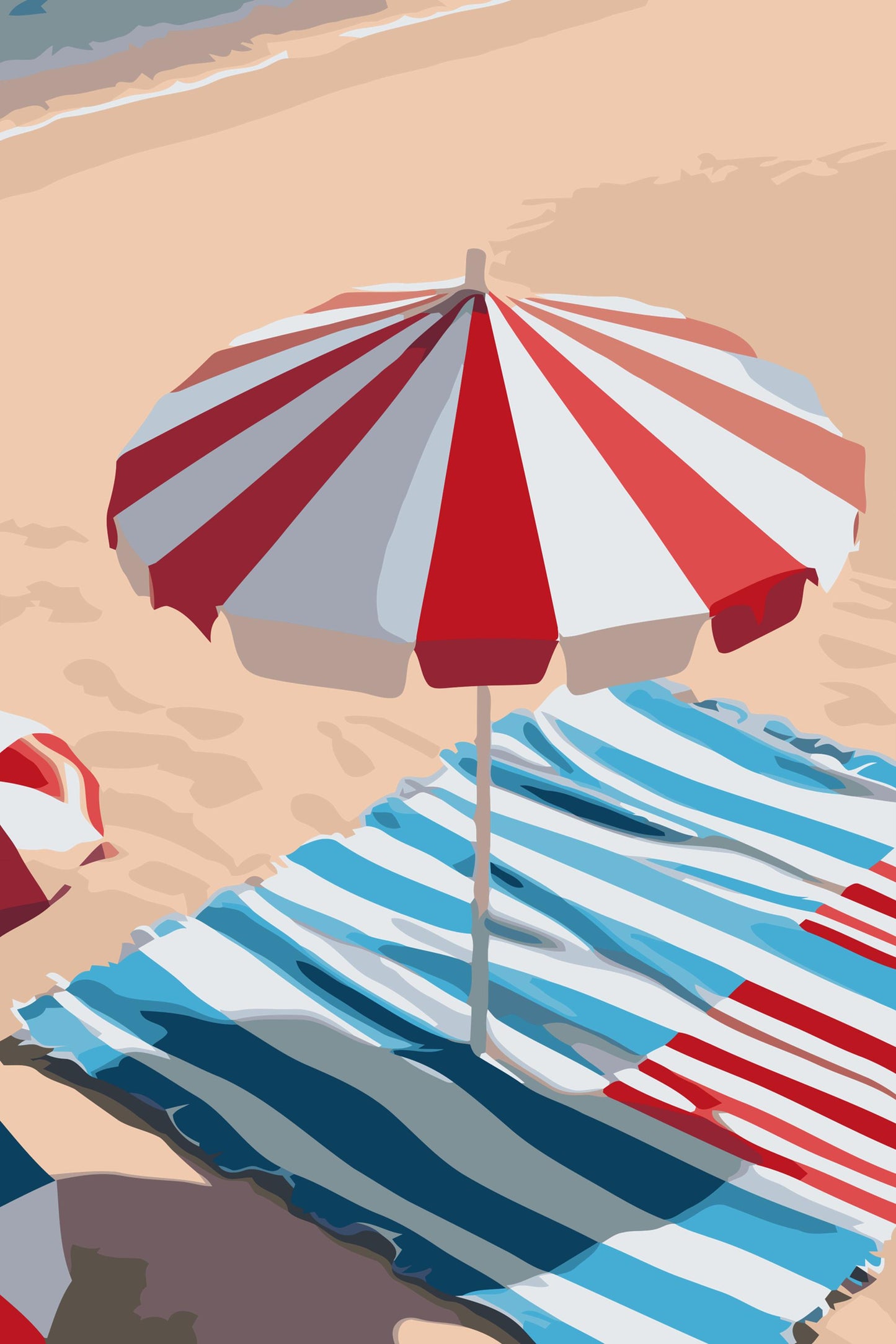 Paint by number - Parasol på stranden