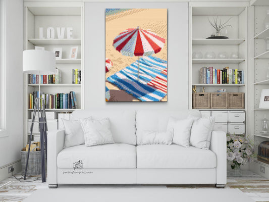 Diamond Paint - Parasol på stranden