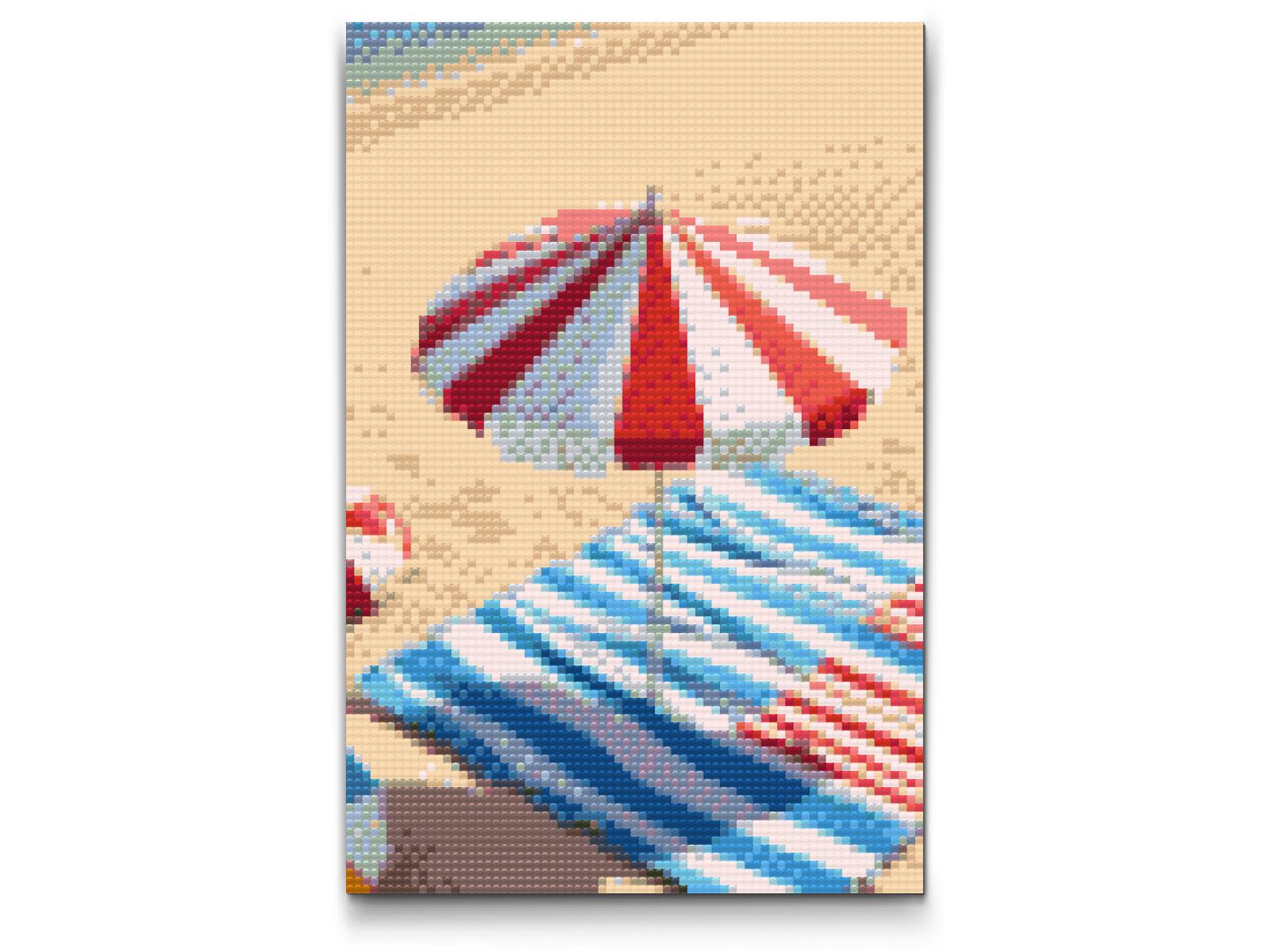 Diamond Paint - Parasol på stranden