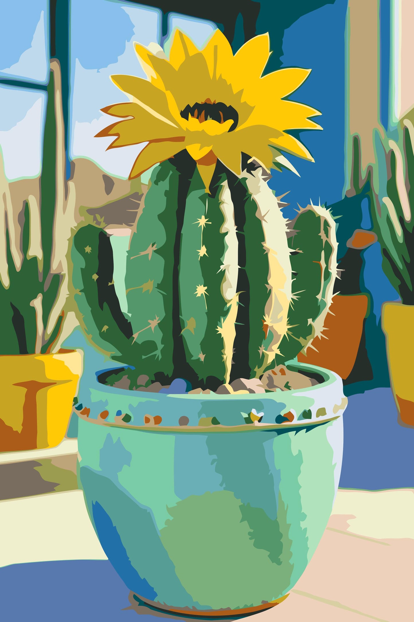 Paint by number - Blomstrende kaktus