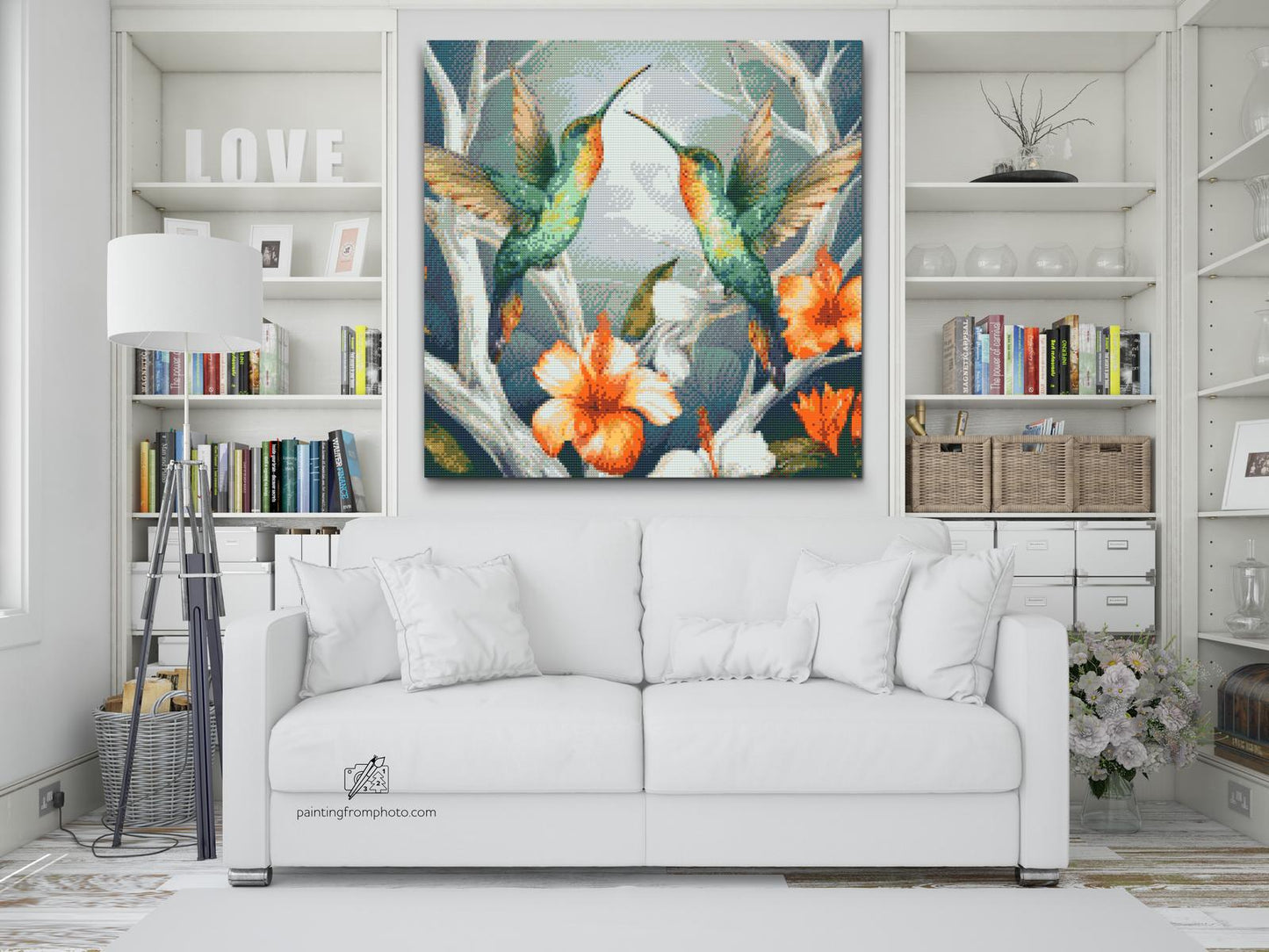 Diamond Paint - Kolibrier blandt blomster