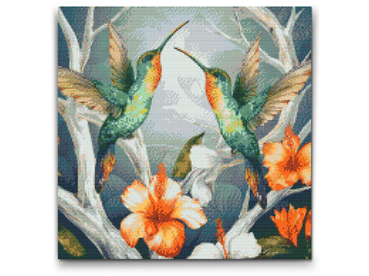 Diamond Paint - Kolibrier blandt blomster