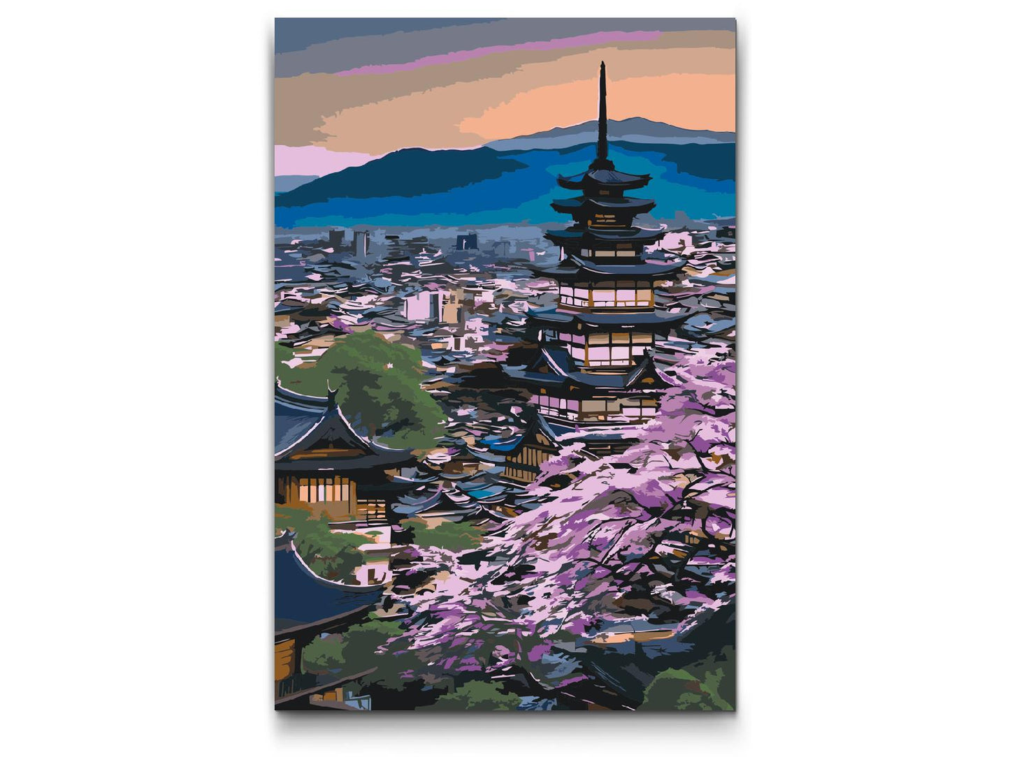 Paint by number - Japansk tempel