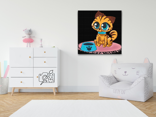 Diamond Paint - Kat med Store Øjne