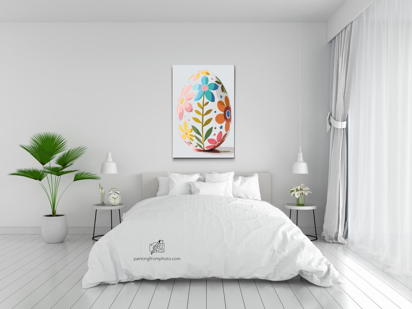 Paint by number - Påskeæg med blomstermønster
