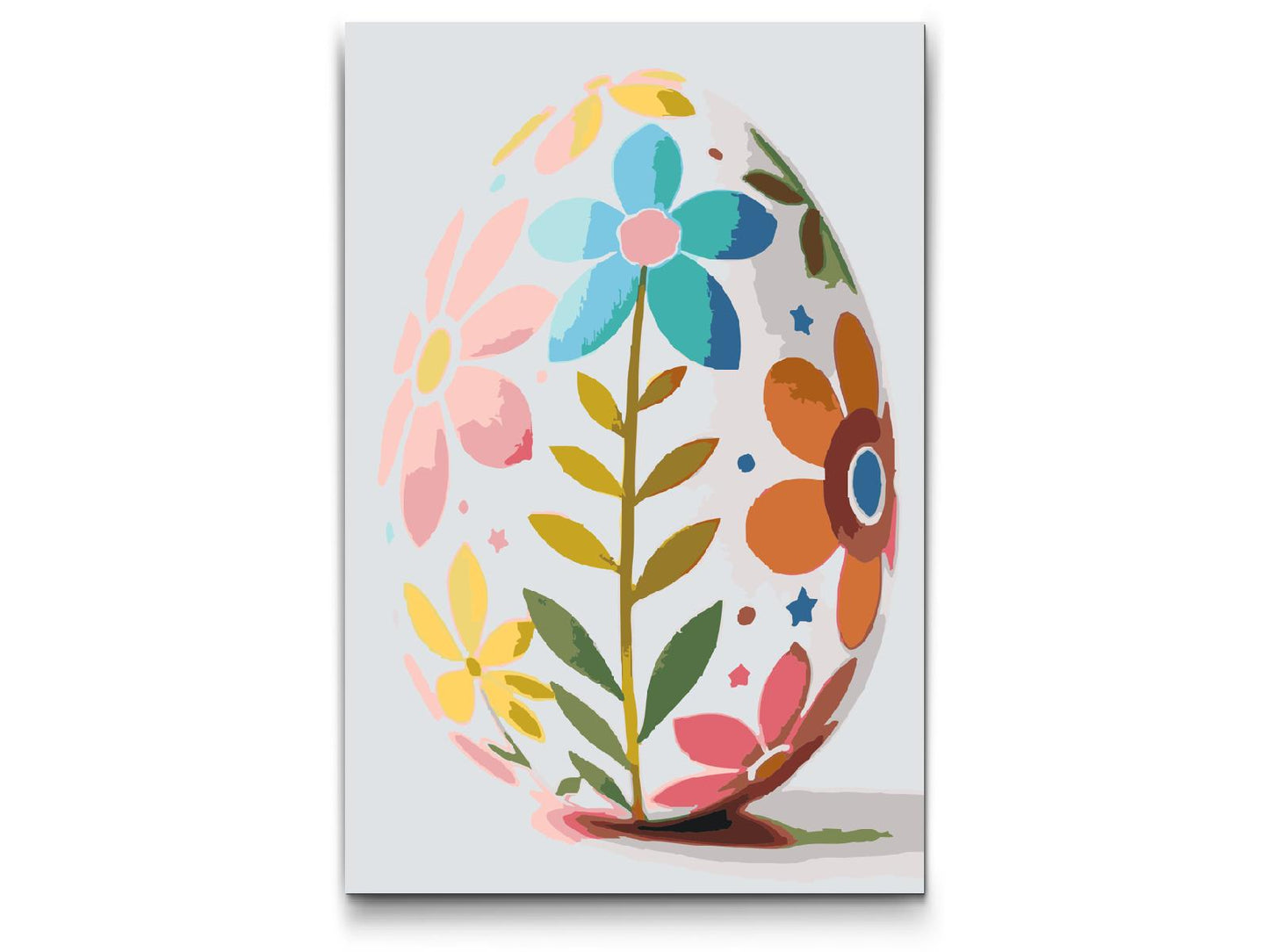 Paint by number - Påskeæg med blomstermønster