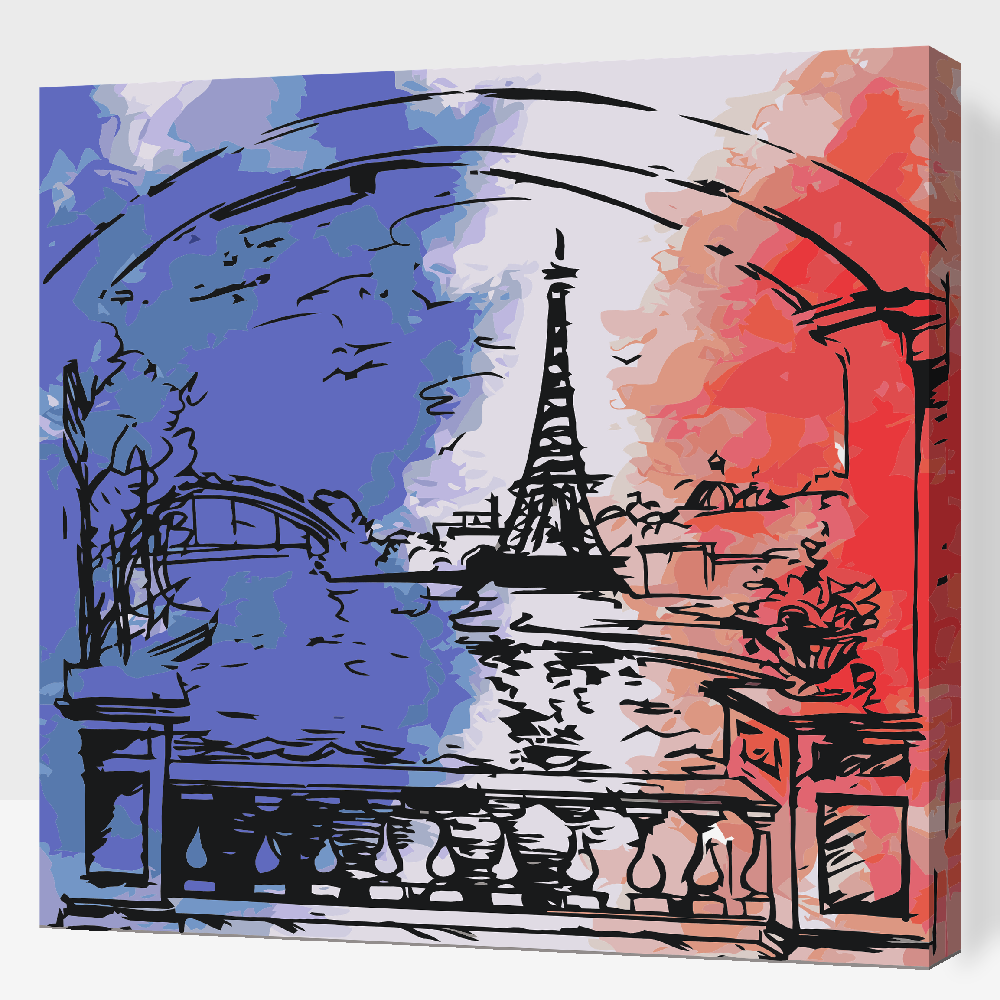 Paint by number - Paris i flagfarver