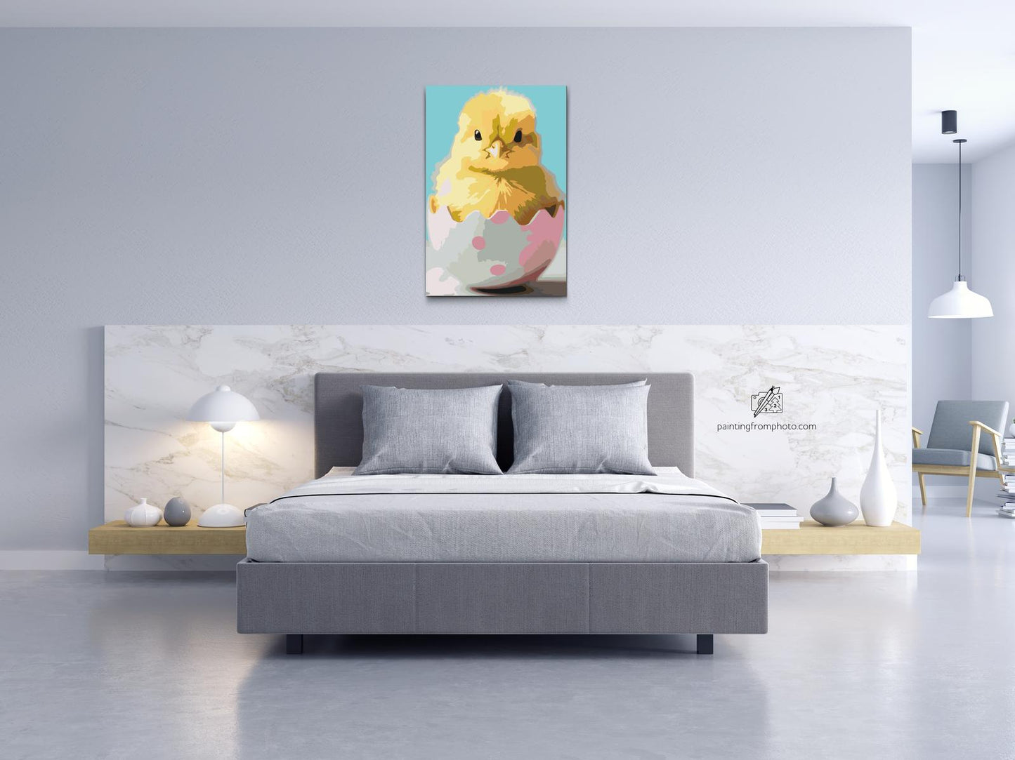 Paint by number - Påskekylling i æggeskallen