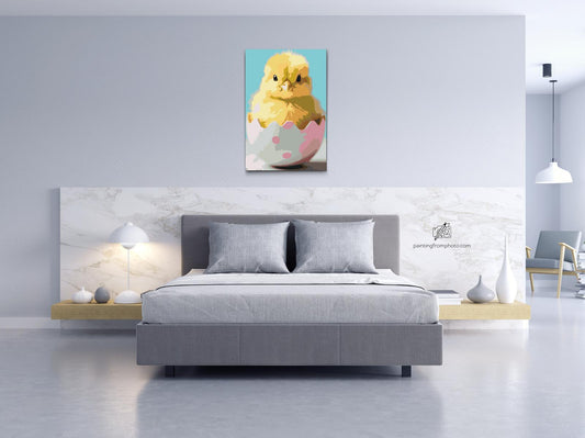 Paint by number - Påskekylling i æggeskallen