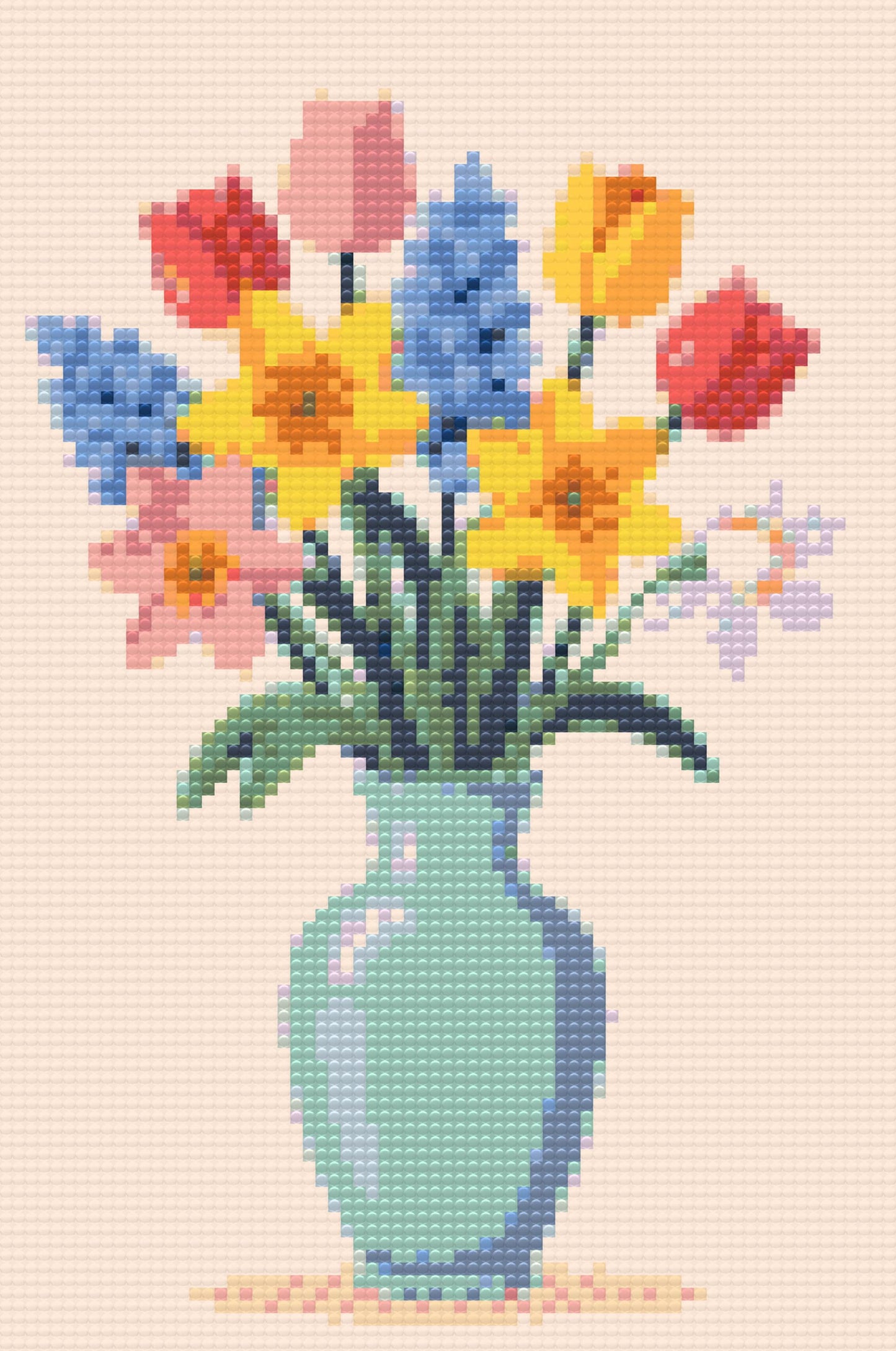 Diamond Paint - Illustration af en forårsbuket