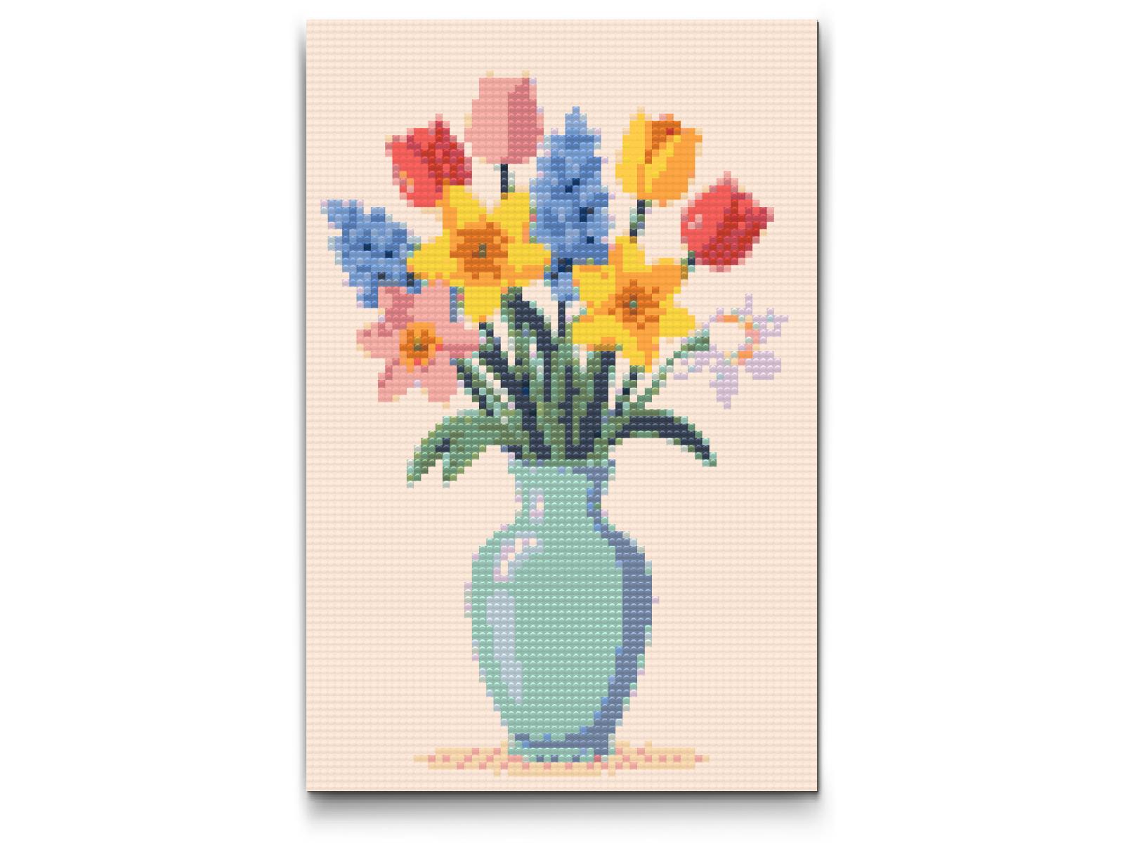 Diamond Paint - Illustration af en forårsbuket