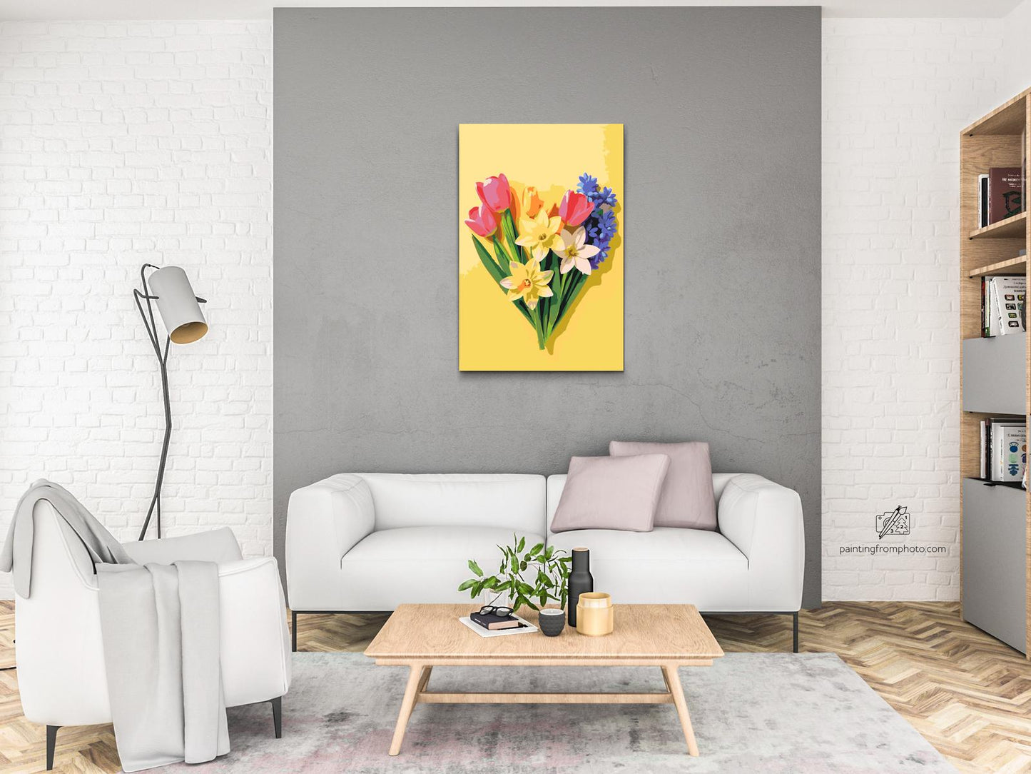 Paint by number - Forårsblomster i hjertet