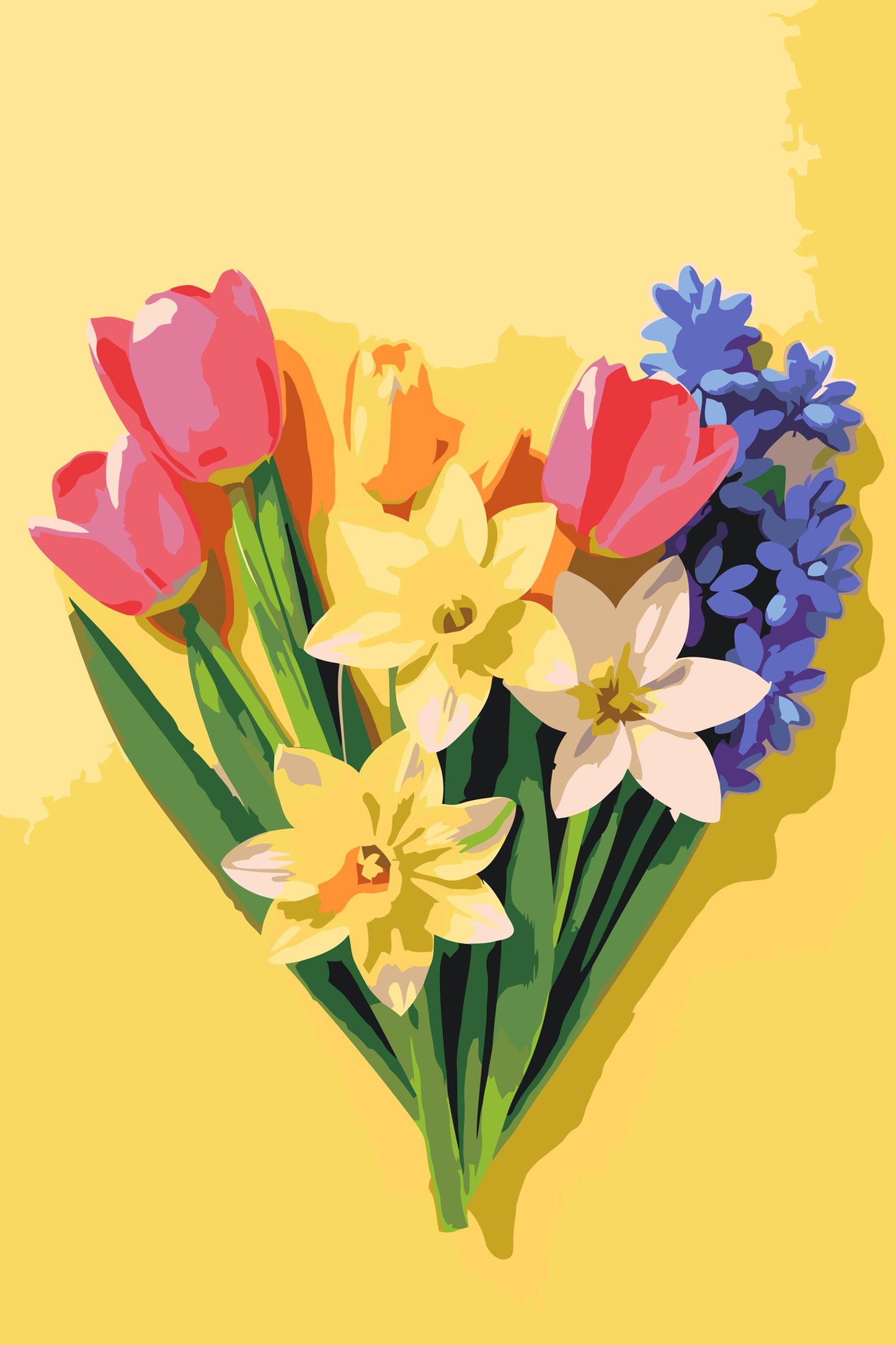 Paint by number - Forårsblomster i hjertet
