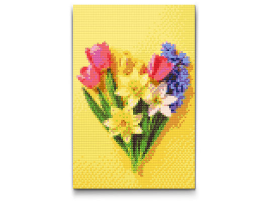 Diamond Paint - Forårsblomster i hjertet