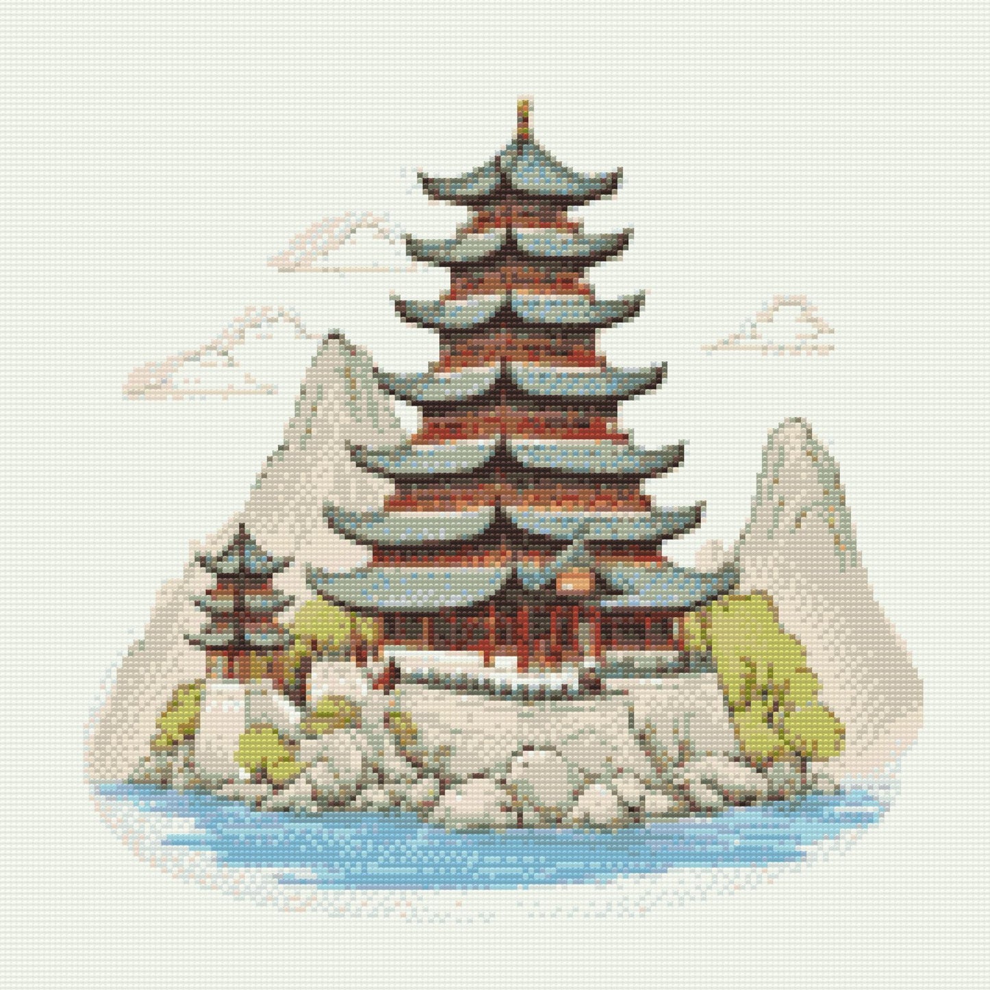 Diamond Paint - Kinesisk tempel