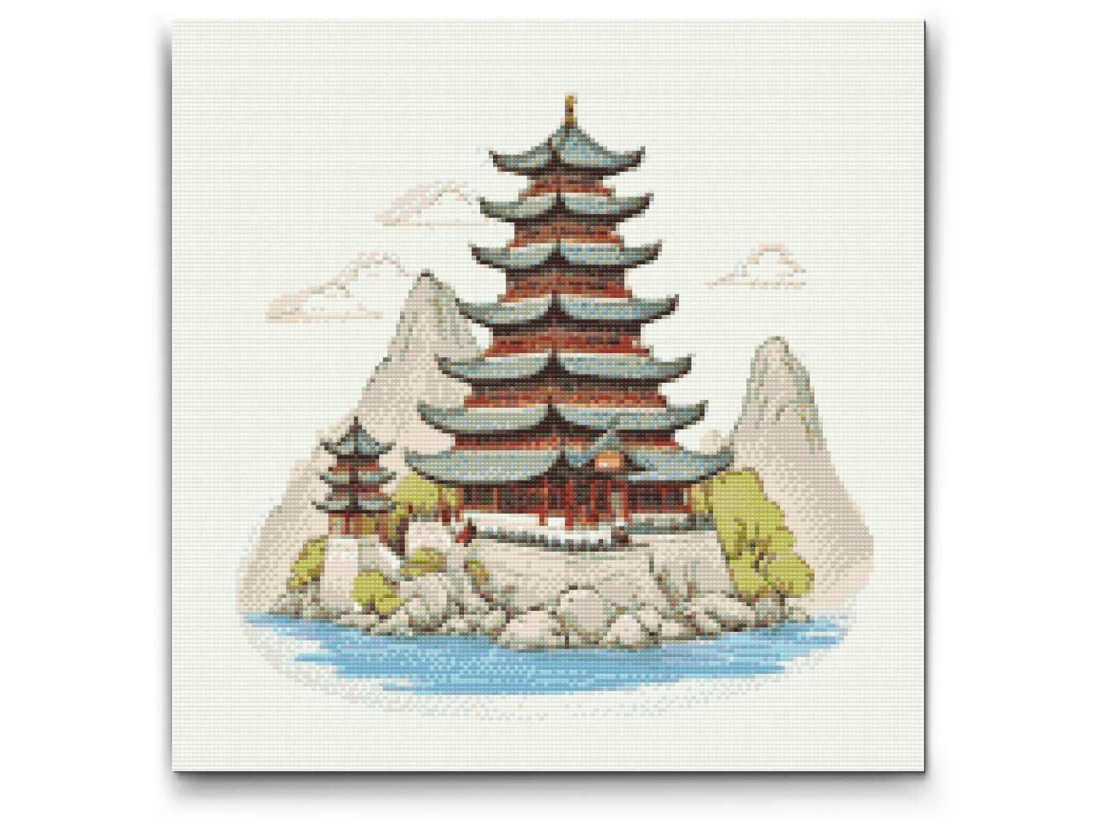 Diamond Paint - Kinesisk tempel