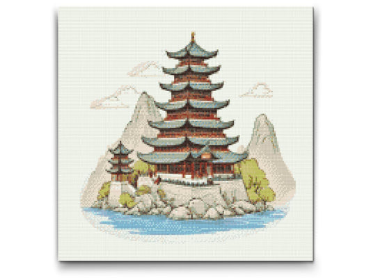 Diamond Paint - Kinesisk tempel