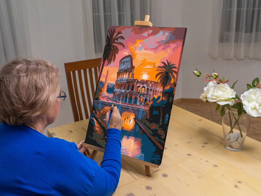 Paint by number - Colosseum ved skumringstid