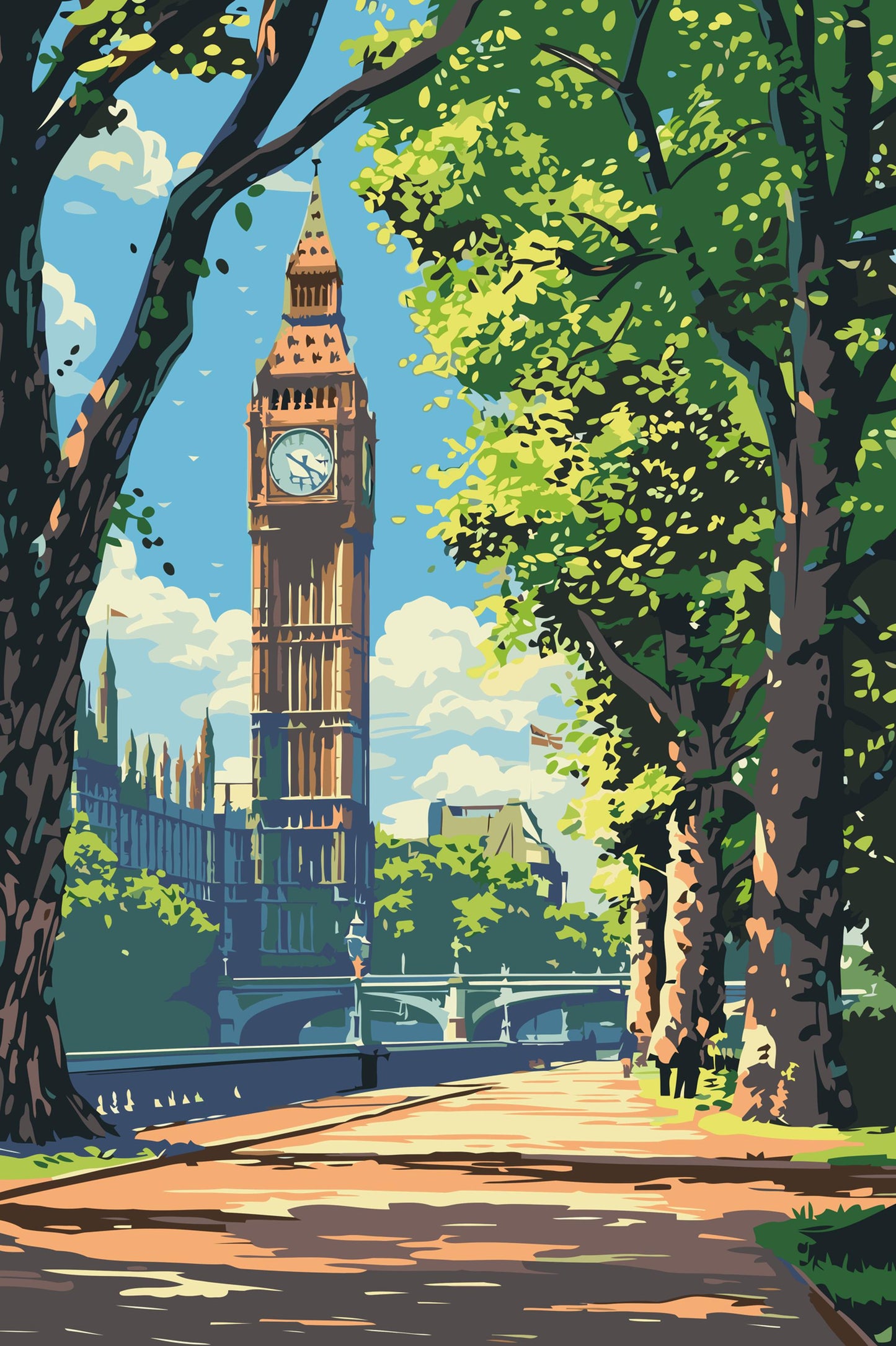 Paint by number - Forår i London