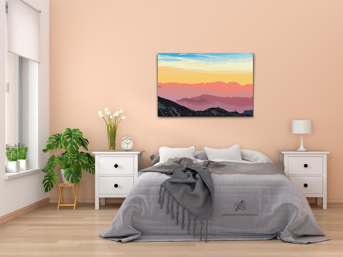Paint by number - Solnedgang over de østrigske bjerge