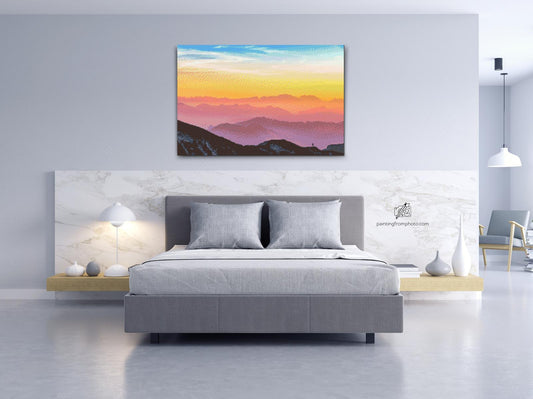 Diamond Paint - Solnedgang over de østrigske bjerge