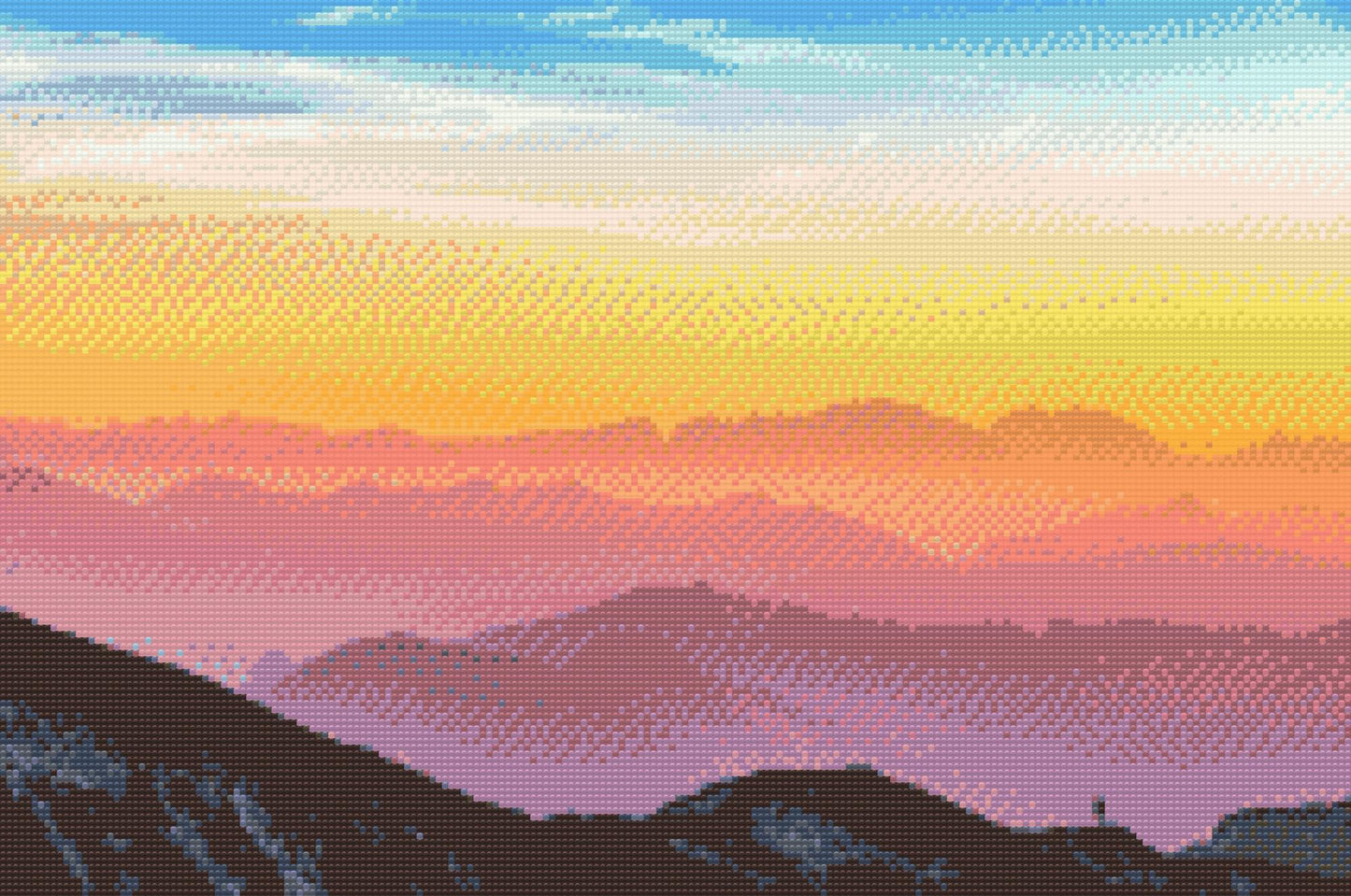 Diamond Paint - Solnedgang over de østrigske bjerge