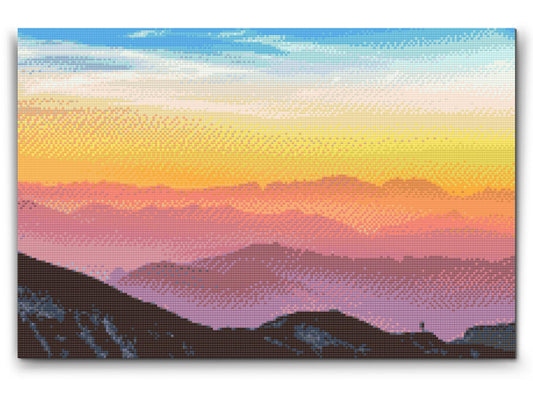 Diamond Paint - Solnedgang over de østrigske bjerge
