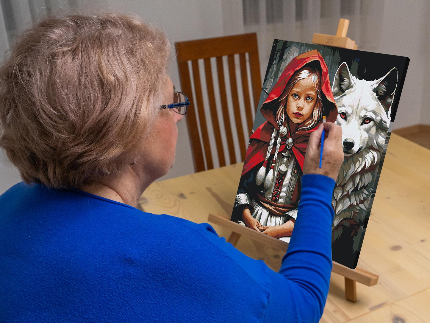 Paint by number - Pigen og den hvide ulv