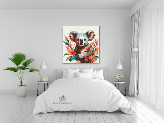 Diamond Paint - Koala omgivet af blomster