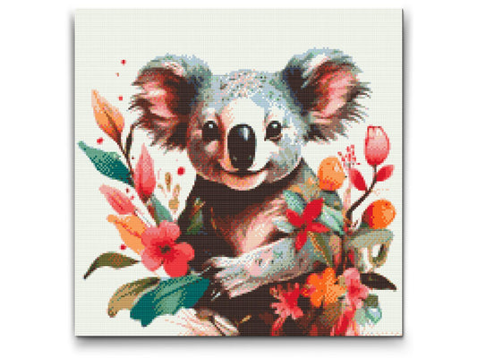 Diamond Paint - Koala omgivet af blomster