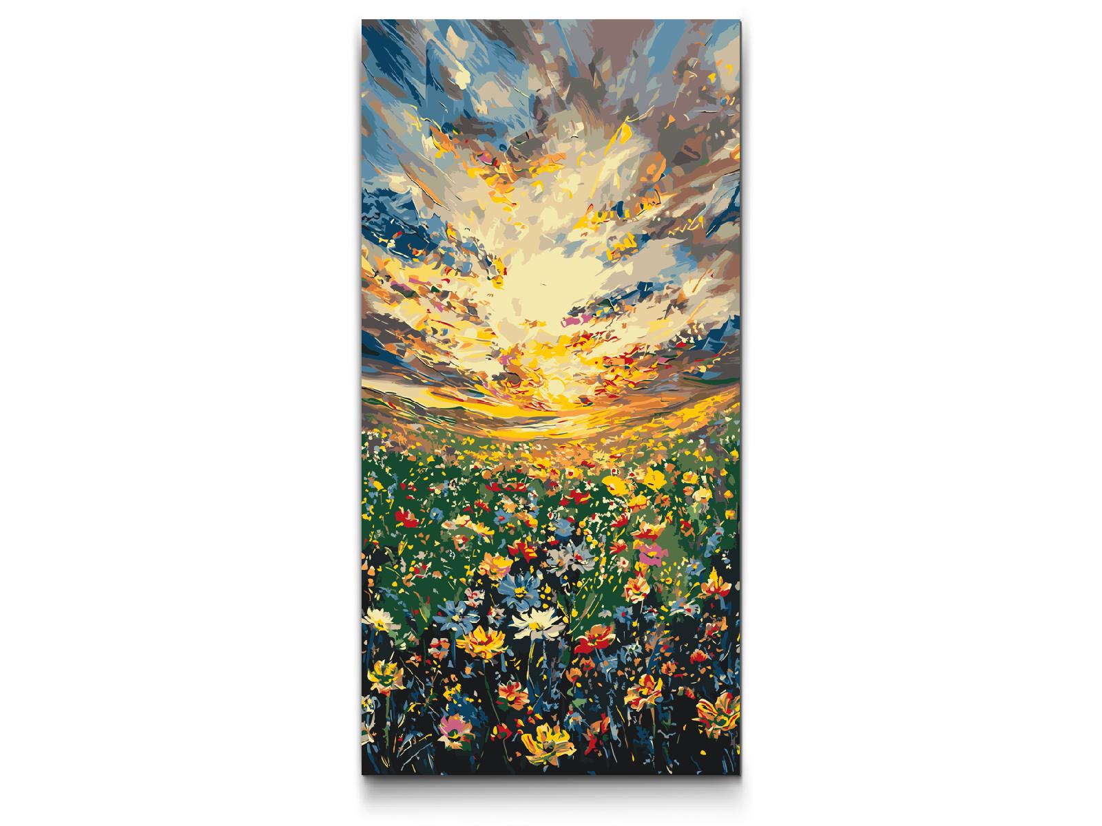 Paint by number - Blomstereng ved skumringstid