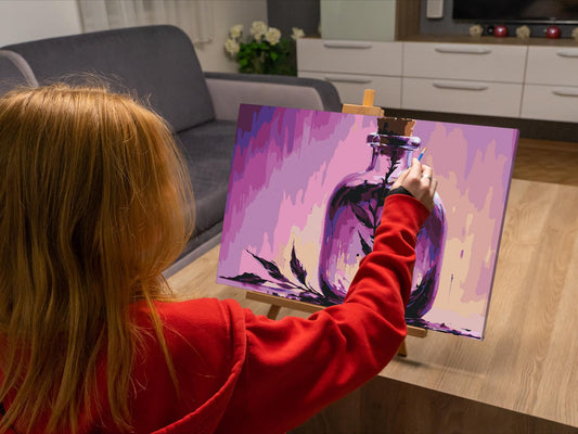 Paint by number - En blomst i en flaske