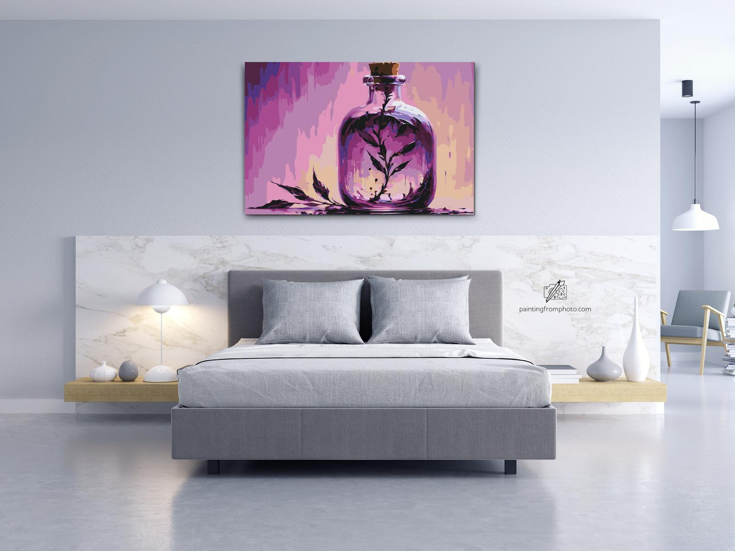 Paint by number - En blomst i en flaske