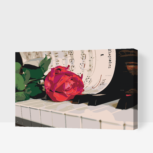 Paint by number - Roser på et klaver