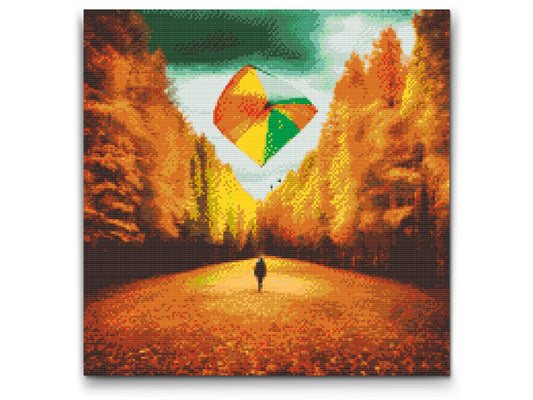 Diamond Paint - Flyver en drage midt i skoven